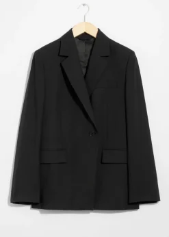 Best & Other Stories Single-Breasted Wool Blazer Black