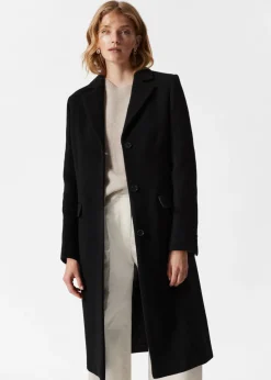Best & Other Stories Single-Breasted Wool Coat Black