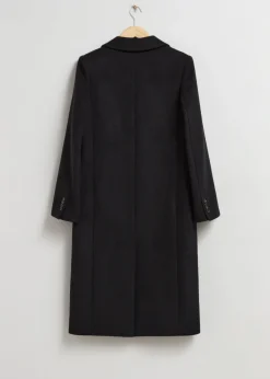 Best & Other Stories Single-Breasted Wool Coat Black
