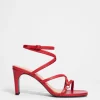 Fashion & Other Stories Sleek Leather Sandals Ruby Red