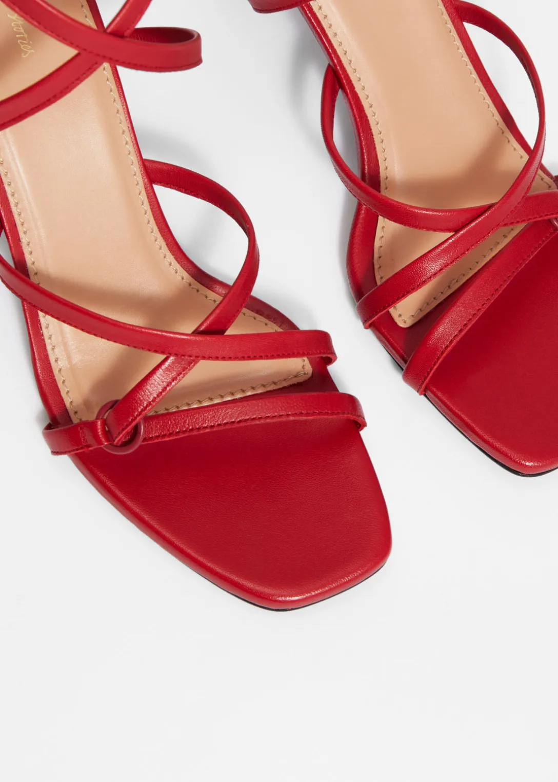 Fashion & Other Stories Sleek Leather Sandals Ruby Red