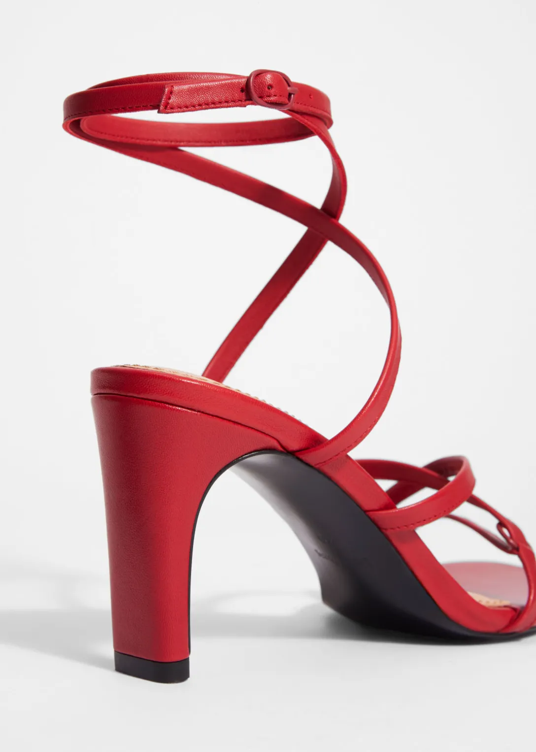 Fashion & Other Stories Sleek Leather Sandals Ruby Red