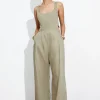 Cheap & Other Stories Sleeveless Cut-Out Jumpsuit Khaki