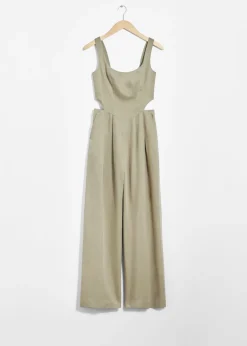 Cheap & Other Stories Sleeveless Cut-Out Jumpsuit Khaki