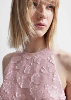 Store & Other Stories Sleeveless Jacquard Mini Dress Pink