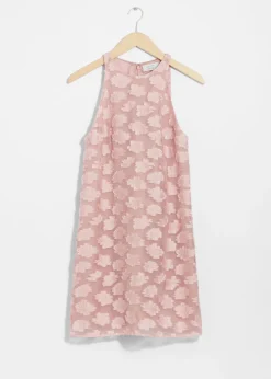 Store & Other Stories Sleeveless Jacquard Mini Dress Pink