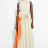 Clearance & Other Stories Sleeveless Maxi Dress Cream/Orange/Lilac