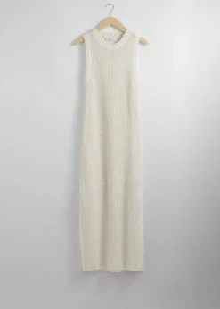 Shop & Other Stories Sleeveless Silk-Blend Midi Dress White