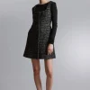 Hot & Other Stories Sleeveless Tweed Mini Dress Black Tweed