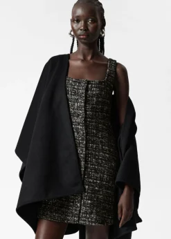 Hot & Other Stories Sleeveless Tweed Mini Dress Black Tweed