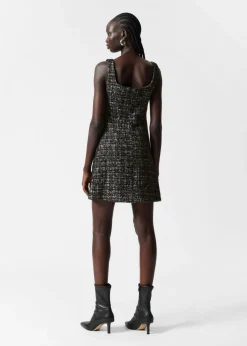 Hot & Other Stories Sleeveless Tweed Mini Dress Black Tweed