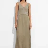 Best Sale & Other Stories Sleeveless Two-Tone Midi Dress Mole