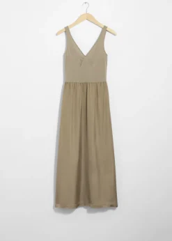 Best Sale & Other Stories Sleeveless Two-Tone Midi Dress Mole