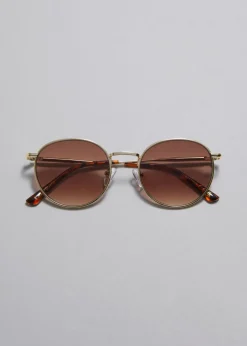 Hot & Other Stories Slim Oval-Frame Sunglasses