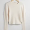 Store & Other Stories Slim Rib-Knit Sweater White