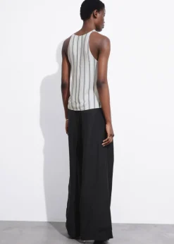 New & Other Stories Slim-Fit Cowl Neck Top White/Black Striped
