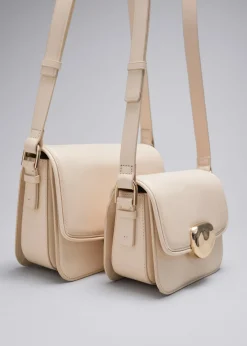 Shop & Other Stories Small Sculptural-Buckle Leather Bag Cream