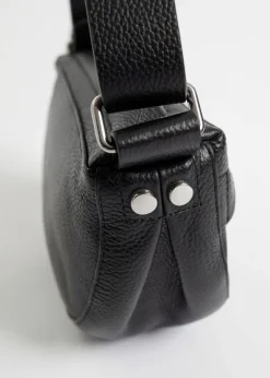 Fashion & Other Stories Small Soft Leather Crossbody Bag Black