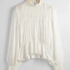 Hot & Other Stories Smocked Blouse Ivory