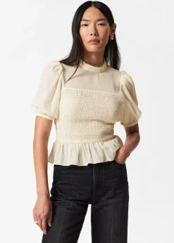 Outlet & Other Stories Smocked Peplum Blouse