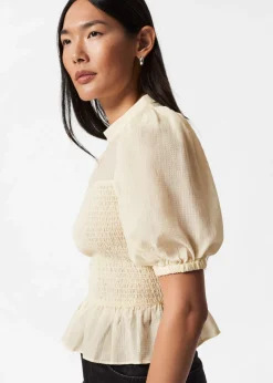 Outlet & Other Stories Smocked Peplum Blouse