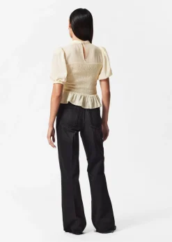 Outlet & Other Stories Smocked Peplum Blouse