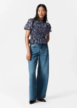 Outlet & Other Stories Smocked Peplum Blouse