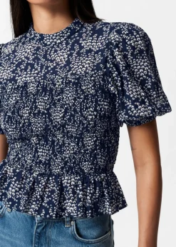 Outlet & Other Stories Smocked Peplum Blouse