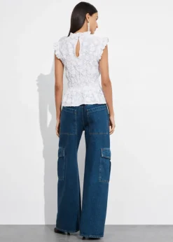Best & Other Stories Smocked Peplum Top