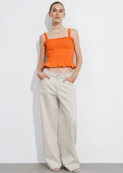 Flash Sale & Other Stories Smocked Peplum Top