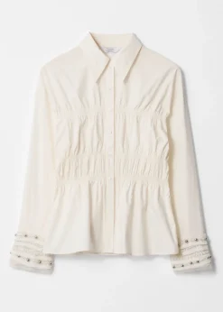 New & Other Stories Smocked Shirt White