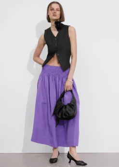 Store & Other Stories Smock-Waist Midi Skirt