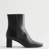 Clearance & Other Stories Squared Toe Leather Boots Black