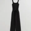 Store & Other Stories Square-Neck Jumpsuit Black
