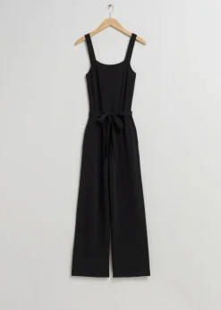Store & Other Stories Square-Neck Jumpsuit Black