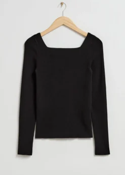 Sale & Other Stories Square-Neck Knit Top