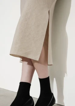 Best Sale & Other Stories Strap Detail Linen Midi Skirt Light Beige