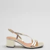 Sale & Other Stories Strappy Block Heel Leather Sandals Gold