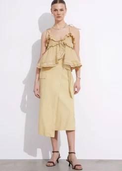 Online & Other Stories Strappy Bustier Frill Top Beige