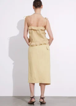 Online & Other Stories Strappy Bustier Frill Top Beige