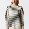 Outlet & Other Stories Striped Sweater Navy/White
