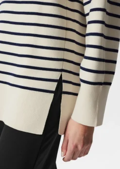 Outlet & Other Stories Striped Sweater Navy/White