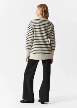 Outlet & Other Stories Striped Sweater Navy/White