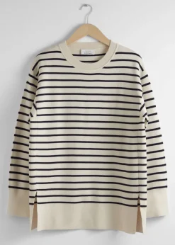 Outlet & Other Stories Striped Sweater Navy/White