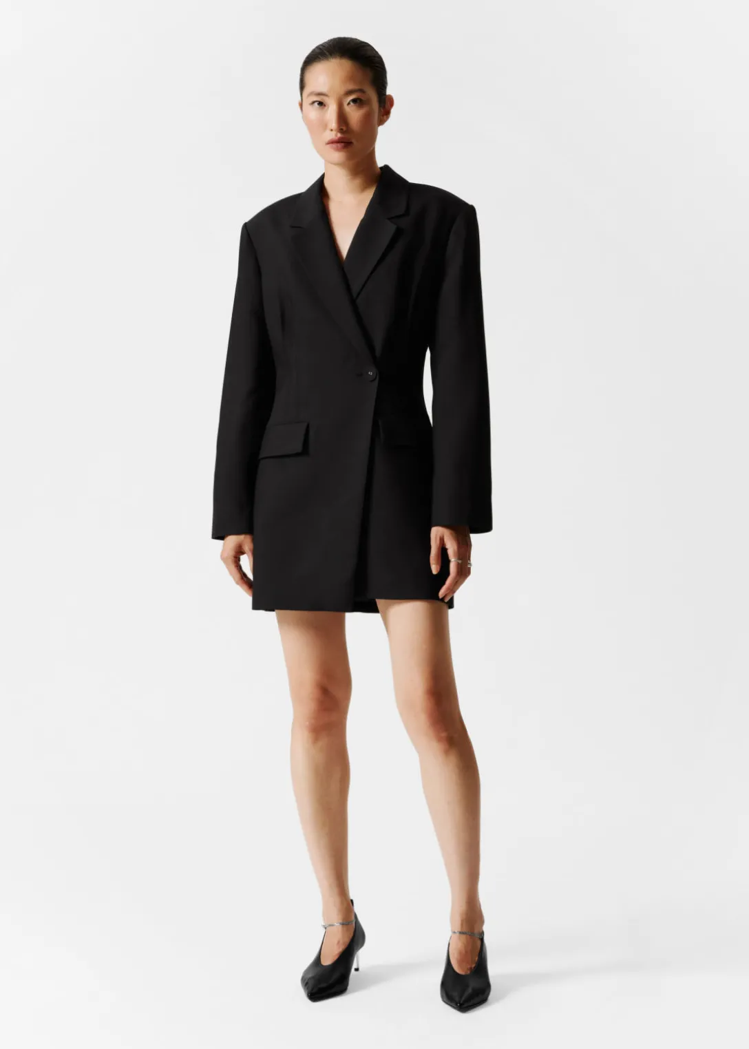Fashion & Other Stories Structured Blazer Mini Dress Black