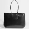 Hot & Other Stories Structured Leather Tote Black