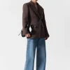 Cheap & Other Stories Structured Tweed Blazer Brown Tweed