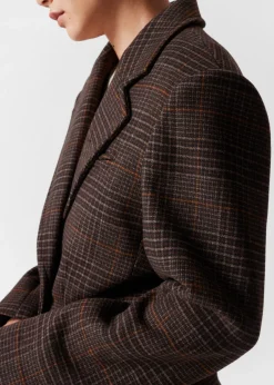 Cheap & Other Stories Structured Tweed Blazer Brown Tweed