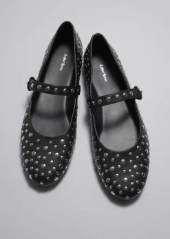 Cheap & Other Stories Studded Leather Ballet Flats
