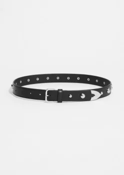Cheap & Other Stories Studded Leather Belt Black
